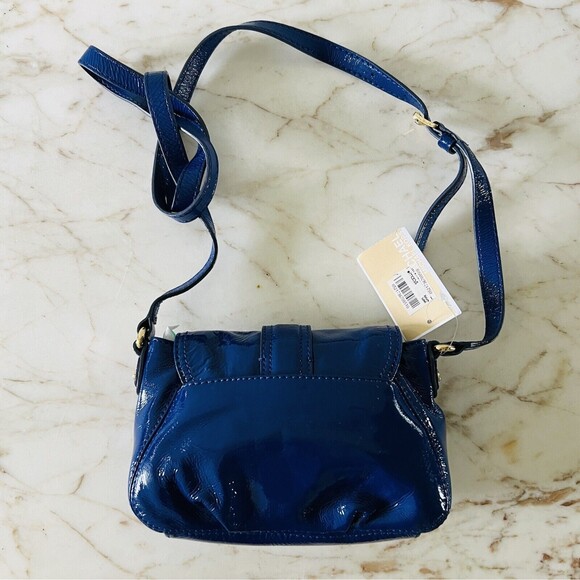 MICHAEL KORS Carlton Cobalt Blue Patent Leather Small Crossbody Bag - Picture 5 of 9